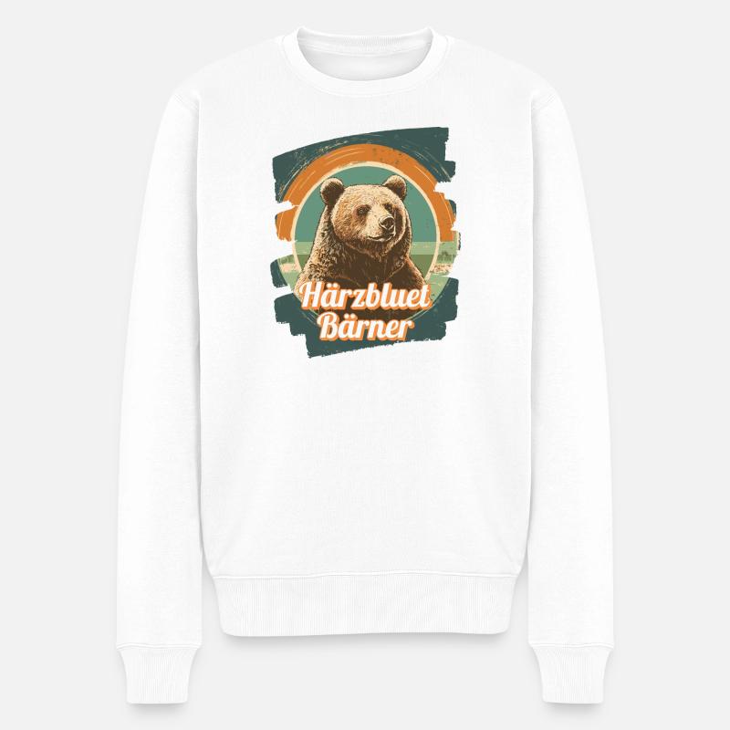 Härzbluetbärner Bärner Berner Härzbluetberner - Männer Premium Bio Pullover - Weiß