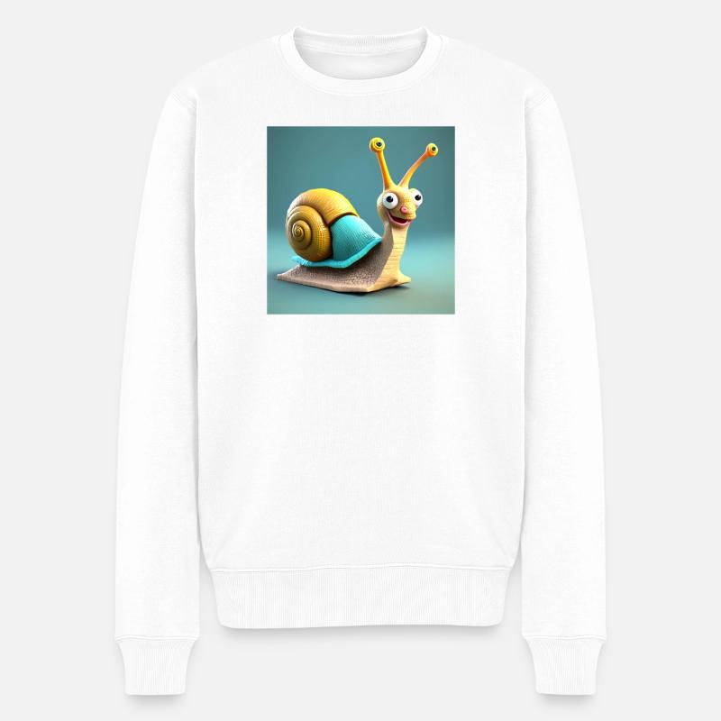 Schnecke, Schnecke, Schnecke - Männer Premium Bio Pullover - Weiß