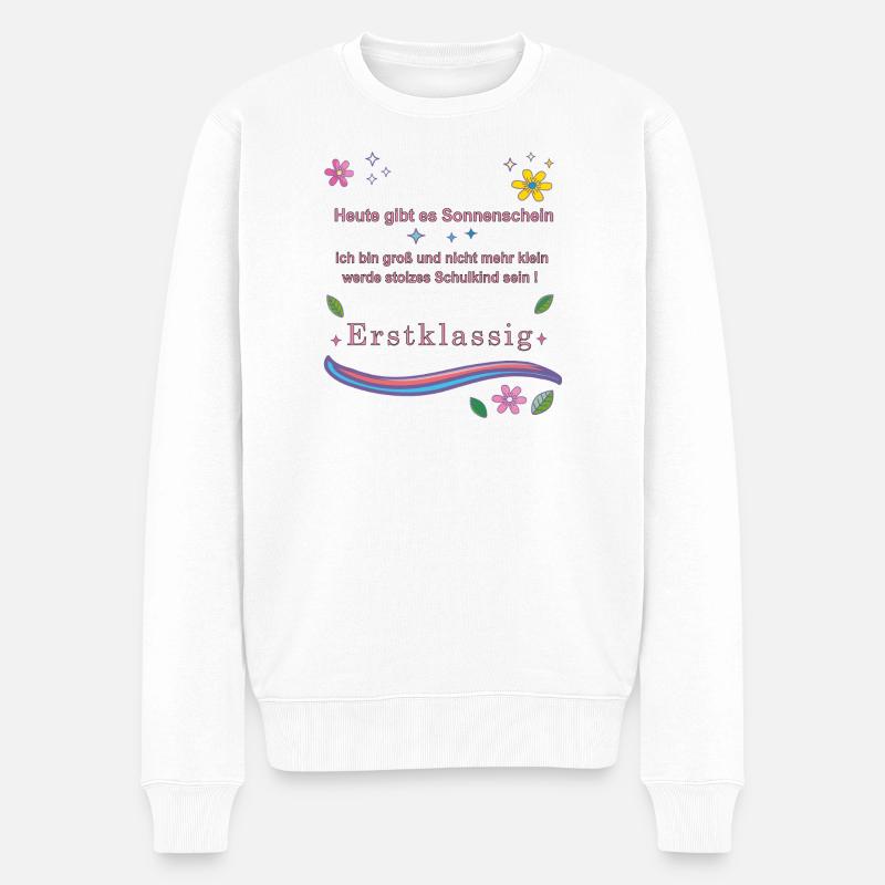 Schulkind Erstklassig - Männer Premium Bio Pullover - Weiß