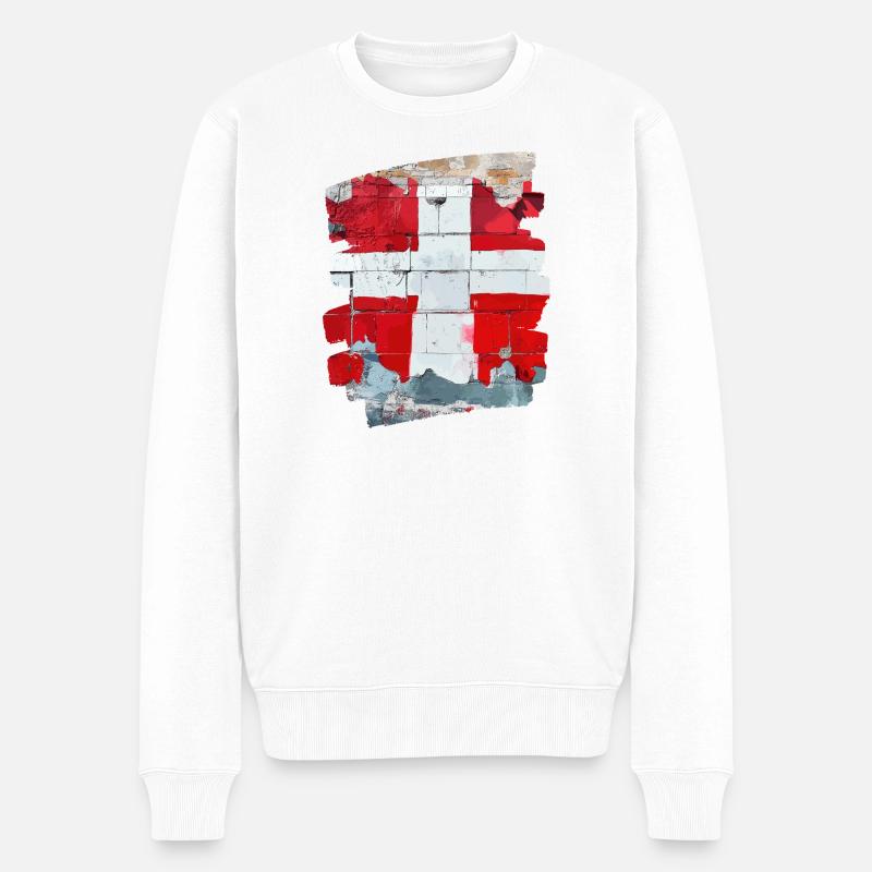 Drapeau du Danemark Dannebrog - Pull Premium bio Homme - blanc