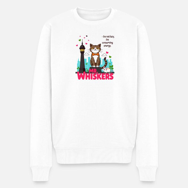 Mr Whiskers - Pull Premium bio Homme - blanc