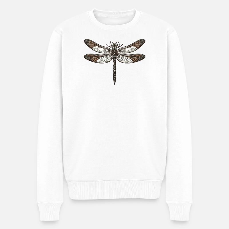 Libelle - Männer Premium Bio Pullover - Weiß