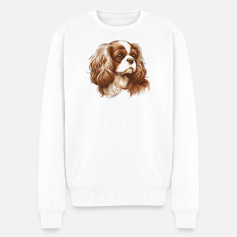 Cavalier King Charles Spaniel - Pull Premium bio Homme - blanc