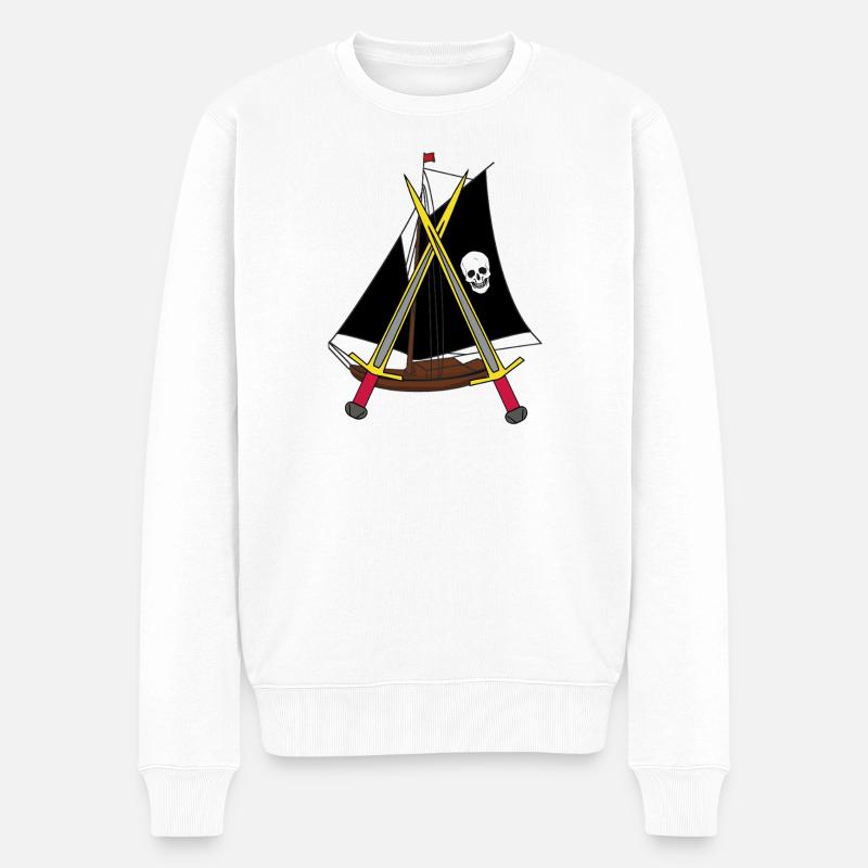 Bateau Bateau Pirate Bateau Pirate - Pull Premium bio Homme - blanc