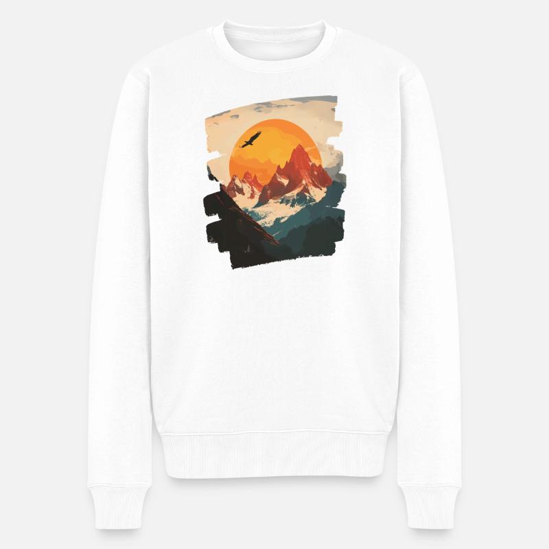 Montagnes - Pull Premium bio Homme - blanc