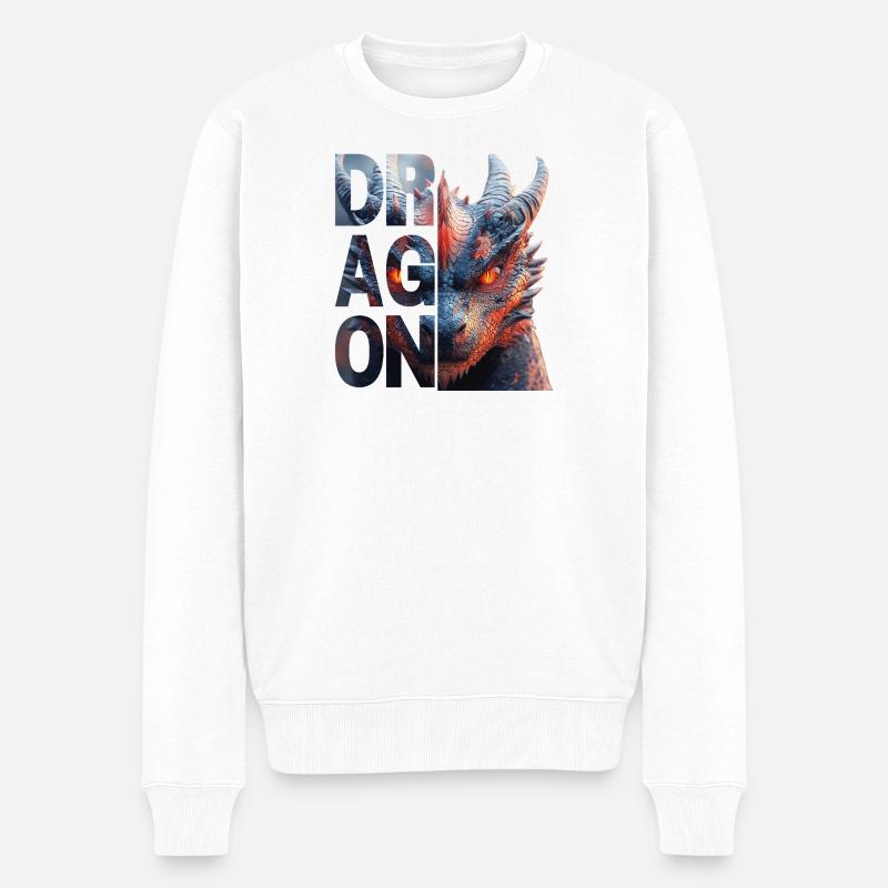 Dragon - Männer Premium Bio Pullover - Weiß