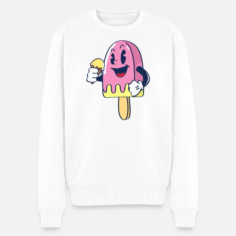 Fröhlicher Kindereis Charakter Eiscreme Eis - Pull Premium bio Homme - blanc