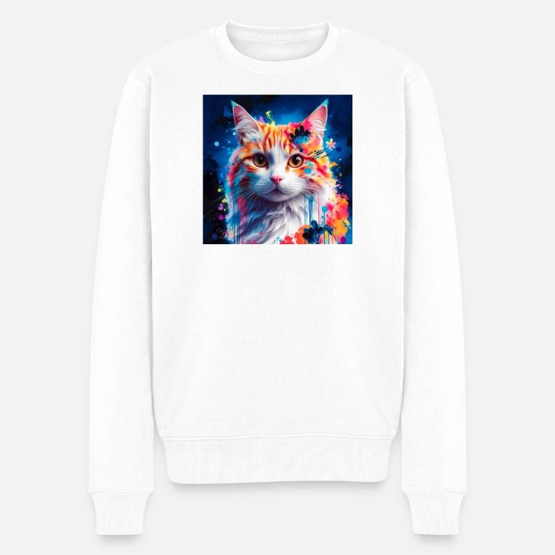 Chat astucieux - Pull Premium bio Homme - blanc