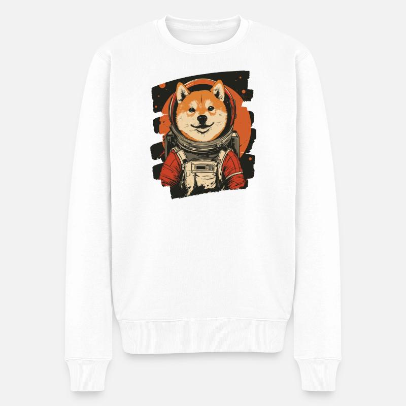 Shiba Astronaute 2 - Pull Premium bio Homme - blanc
