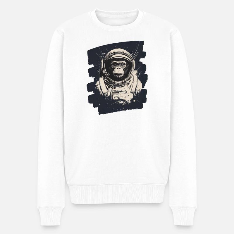 Singe astronaute - Pull Premium bio Homme - blanc