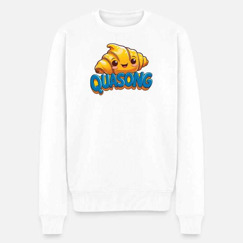Quasong - Männer Premium Bio Pullover - Weiß