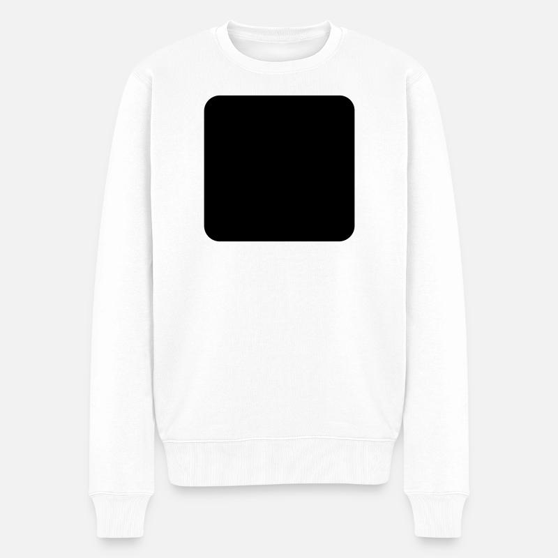 abgerundetes Quadrat - Männer Premium Bio Pullover - Weiß