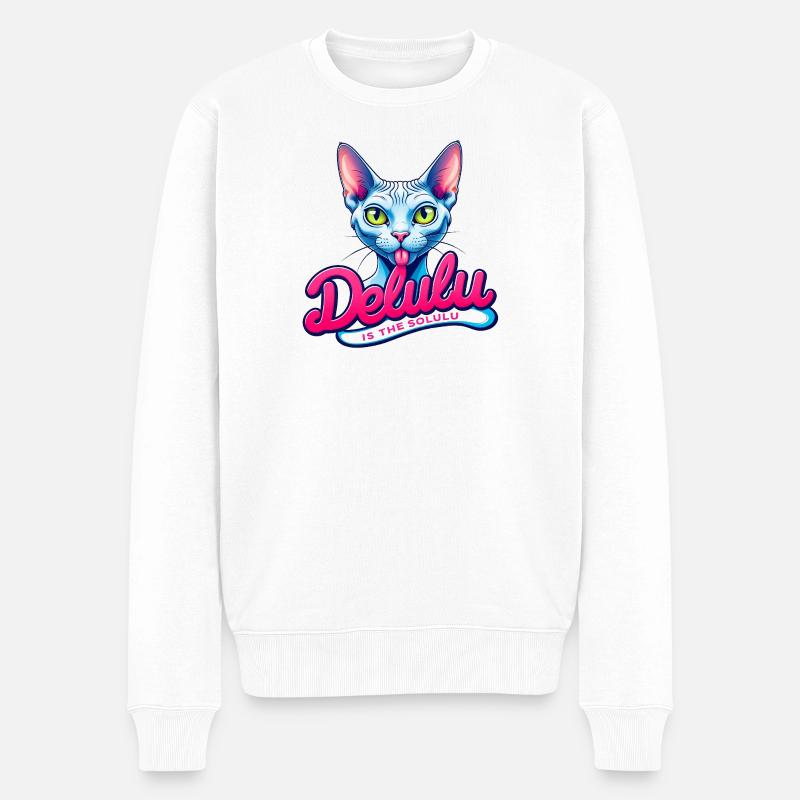 Delulu is the Solulu - Männer Premium Bio Pullover - Weiß