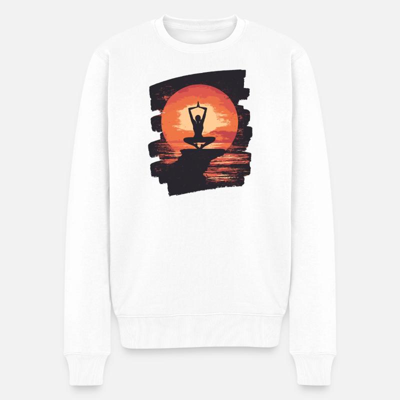 Yoga Namaste Meditation - Männer Premium Bio Pullover - Weiß