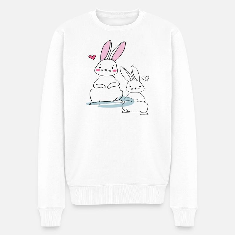 Osterhasen - Männer Premium Bio Pullover - Weiß