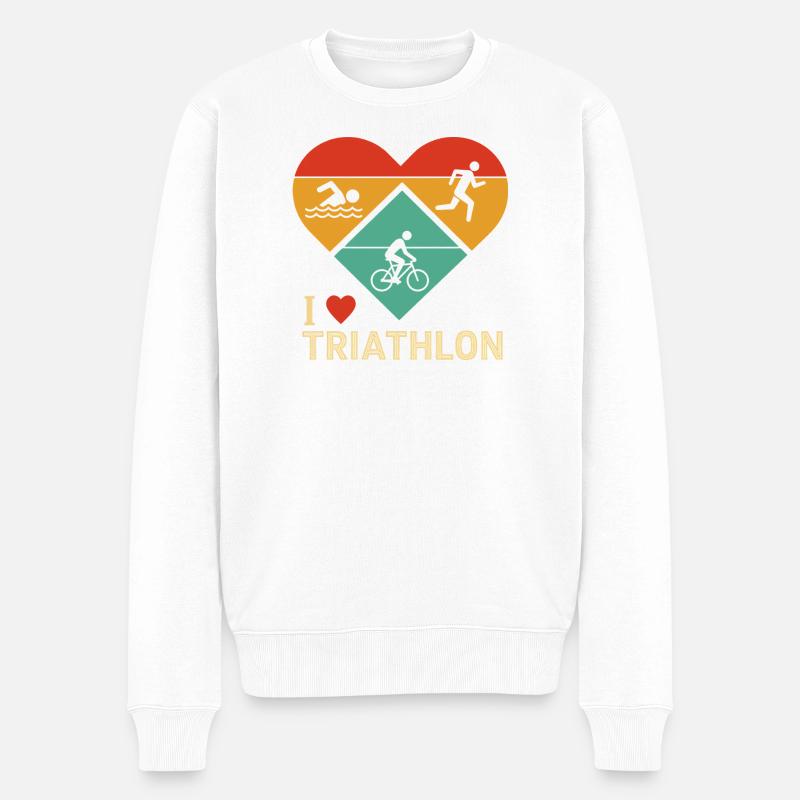 Illustration de cœur de triathlon - Pull Premium bio Homme - blanc