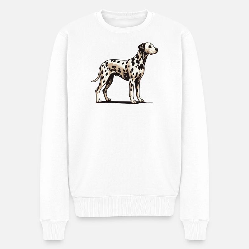 Dalmatiner - Männer Premium Bio Pullover - Weiß