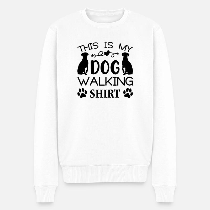 This is My Dog Walking Shirt - Männer Premium Bio Pullover - Weiß