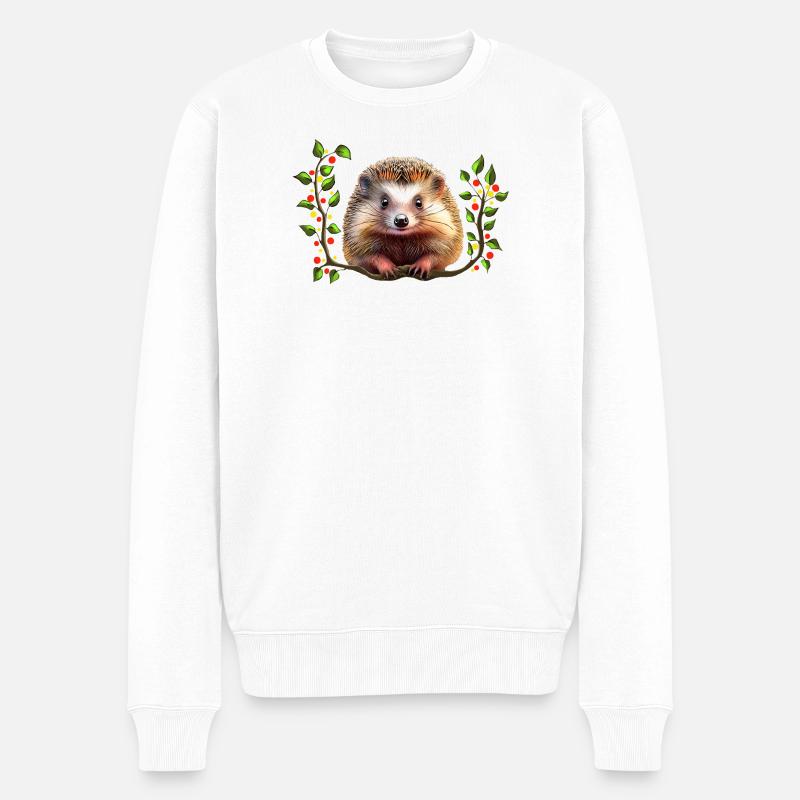 Hérisson Festif de Noël - Pull Premium bio Homme - blanc