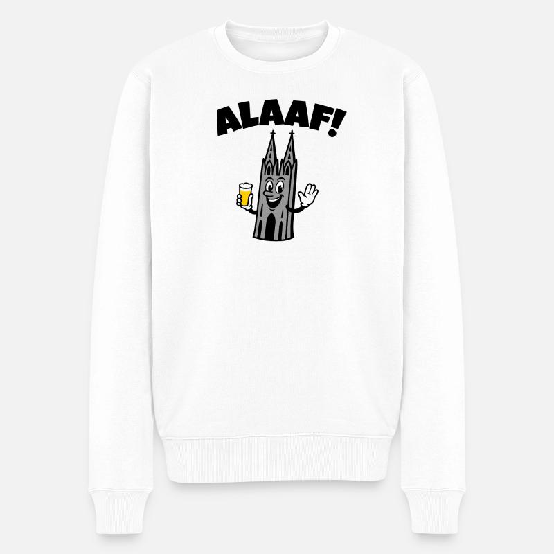 Alaaf Kolner Dom - Männer Premium Bio Pullover - Weiß
