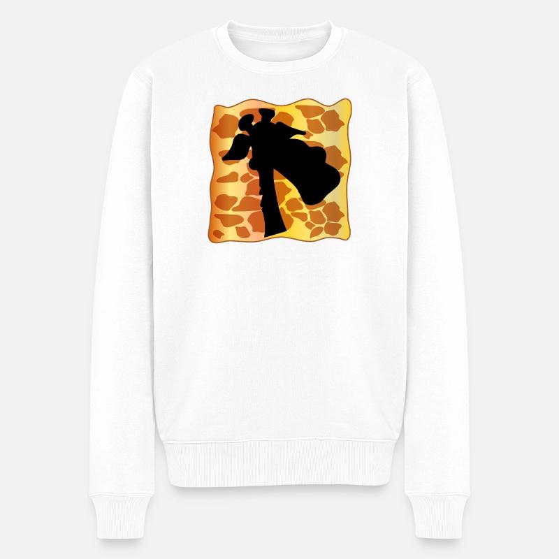GIRAFFE GIRAFFENMUSTER - Männer Premium Bio Pullover - Weiß