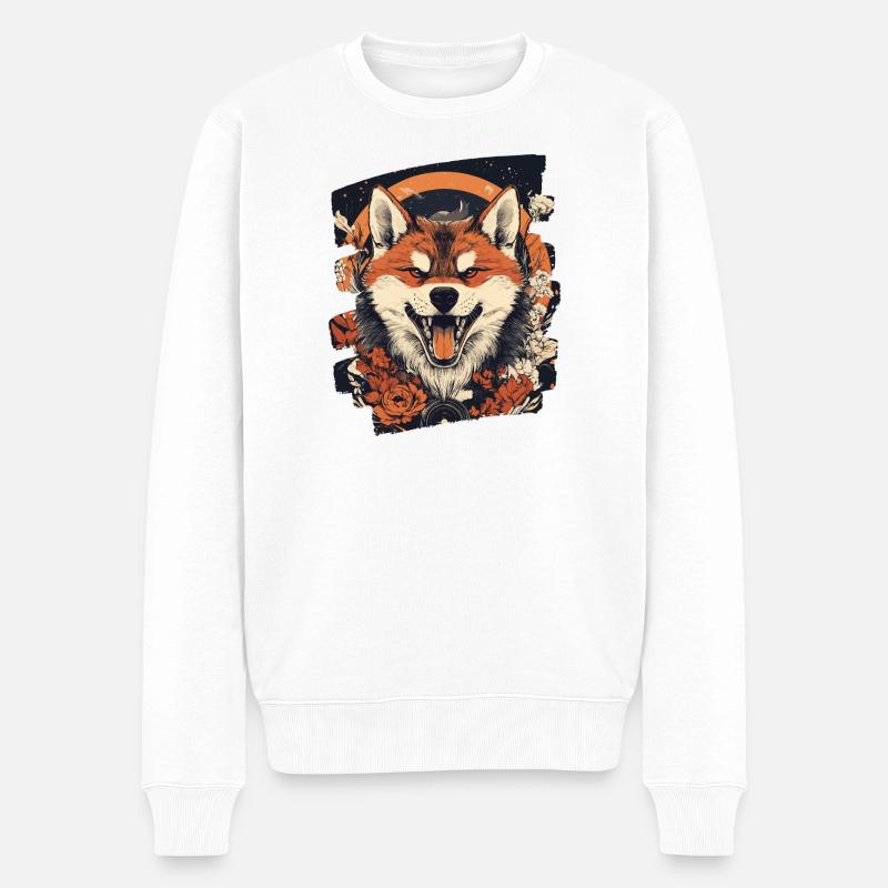 Shiba Inu - Männer Premium Bio Pullover - Weiß