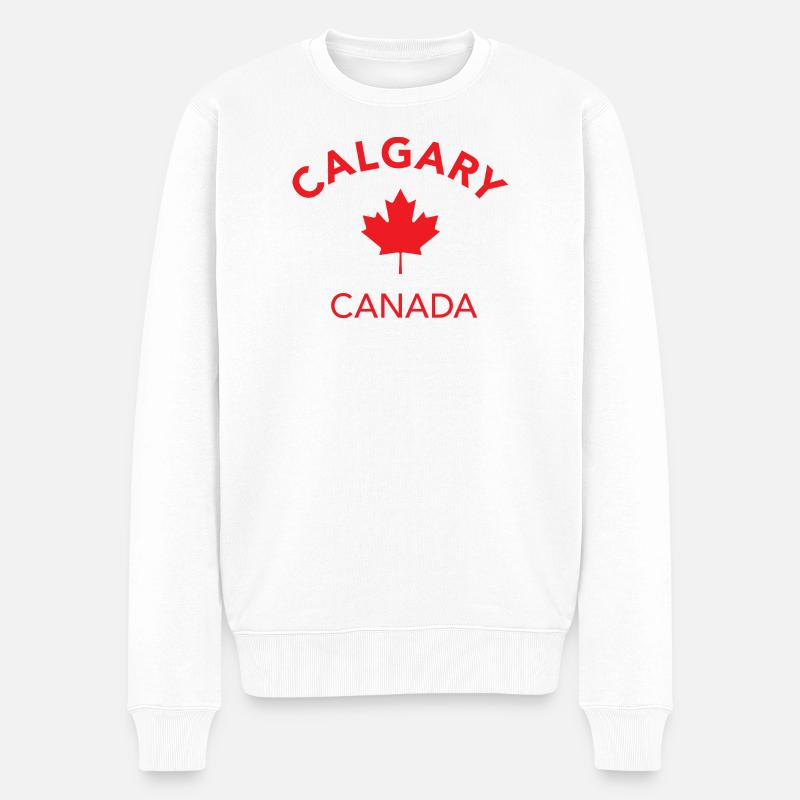 CALGARY CANADA - Männer Premium Bio Pullover - Weiß