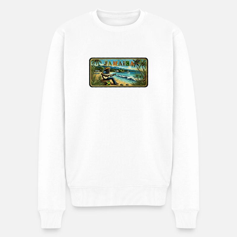 Jamaica Reggae Vibes - Männer Premium Bio Pullover - Weiß