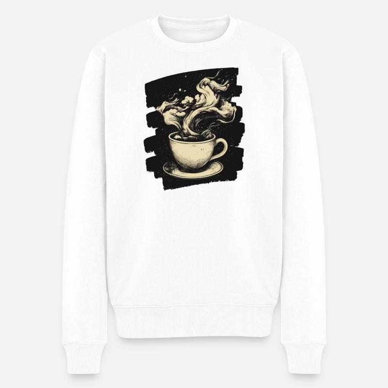 Café Café Amateurs de café - Pull Premium bio Homme - blanc