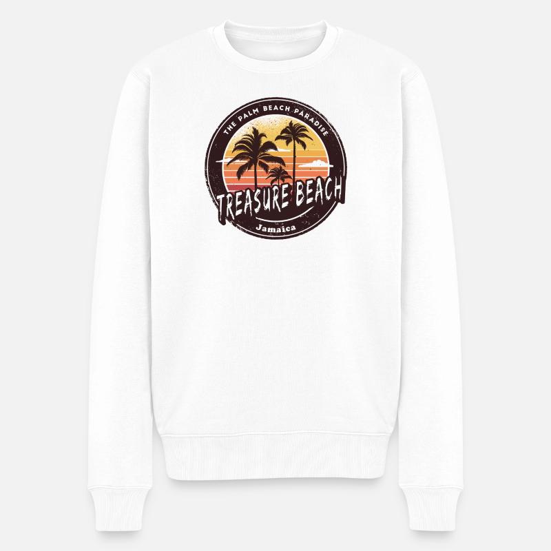 Treasure Beach Jamaïque Caraïbes - Pull Premium bio Homme - blanc