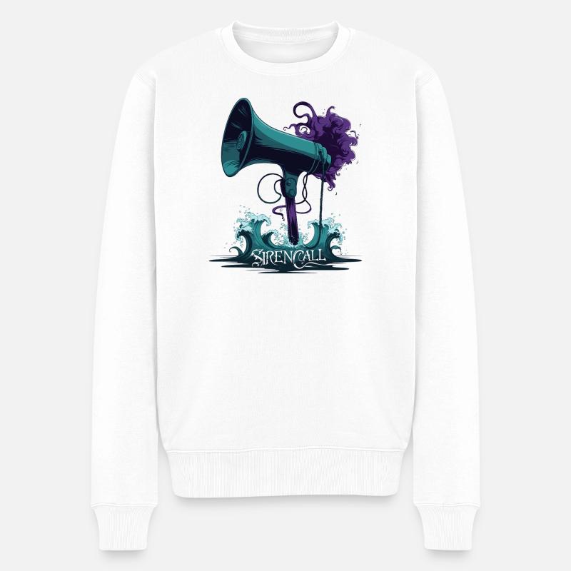Mégaphone Sirène Appel - Pull Premium bio Homme - blanc