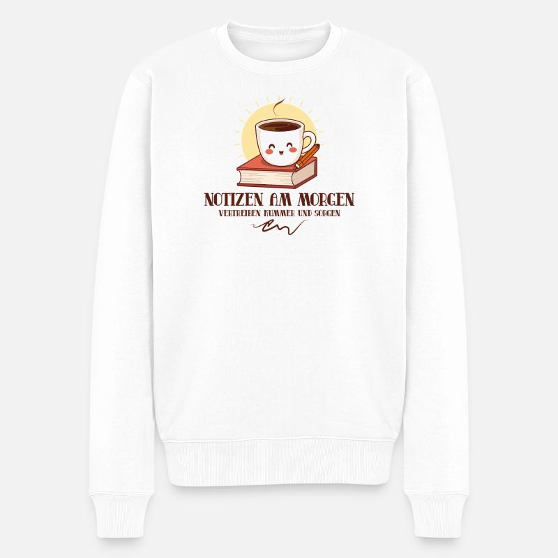 Notizen am Morgen - Männer Premium Bio Pullover - Weiß