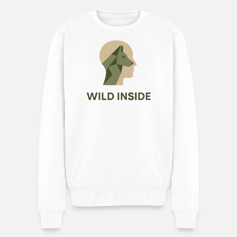 Wild Inside – Deine innere Freiheit - Männer Premium Bio Pullover - Weiß