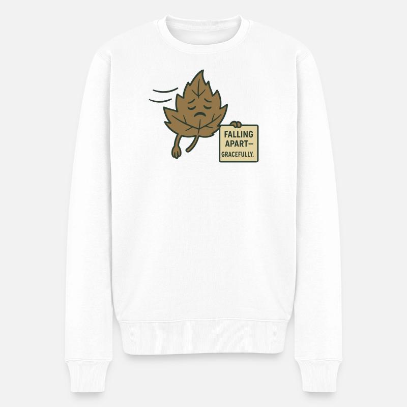 Falling Apart – Gracefully - Männer Premium Bio Pullover - Weiß