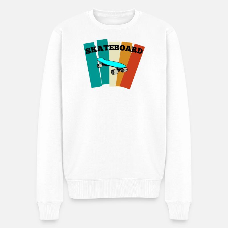Skateboard - Men's Premium Organic Jumper - white