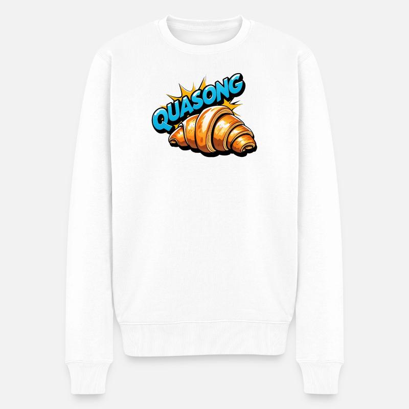 Quasong - Männer Premium Bio Pullover - Weiß