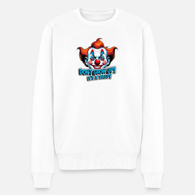 Don't Grow Up - Männer Premium Bio Pullover - Weiß