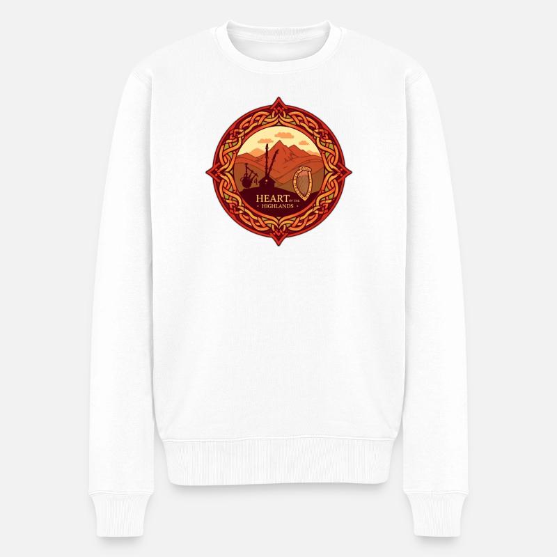 Schottland - Männer Premium Bio Pullover - Weiß