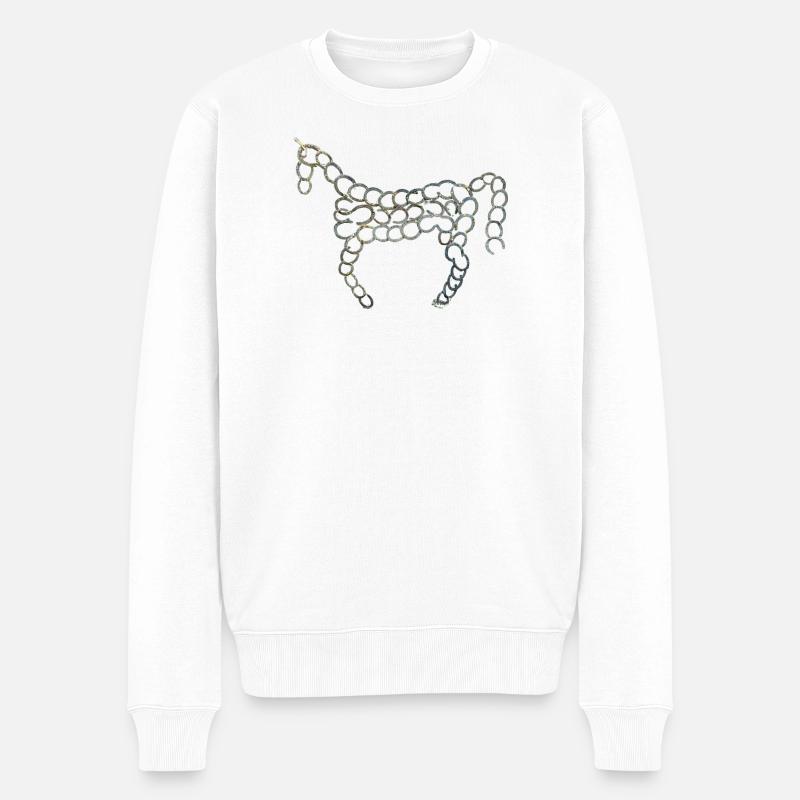 Cheval de fer - Pull Premium bio Homme - blanc