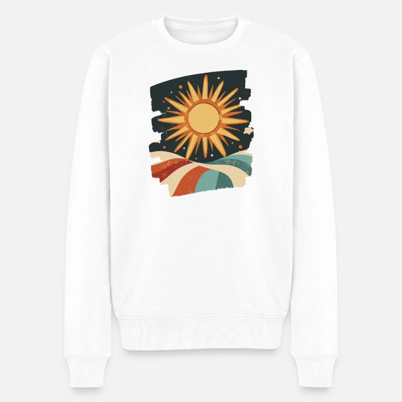 Soleil d’été Coucher de soleil - Pull Premium bio Homme - blanc