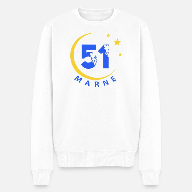 51 - Männer Premium Bio Pullover - Weiß
