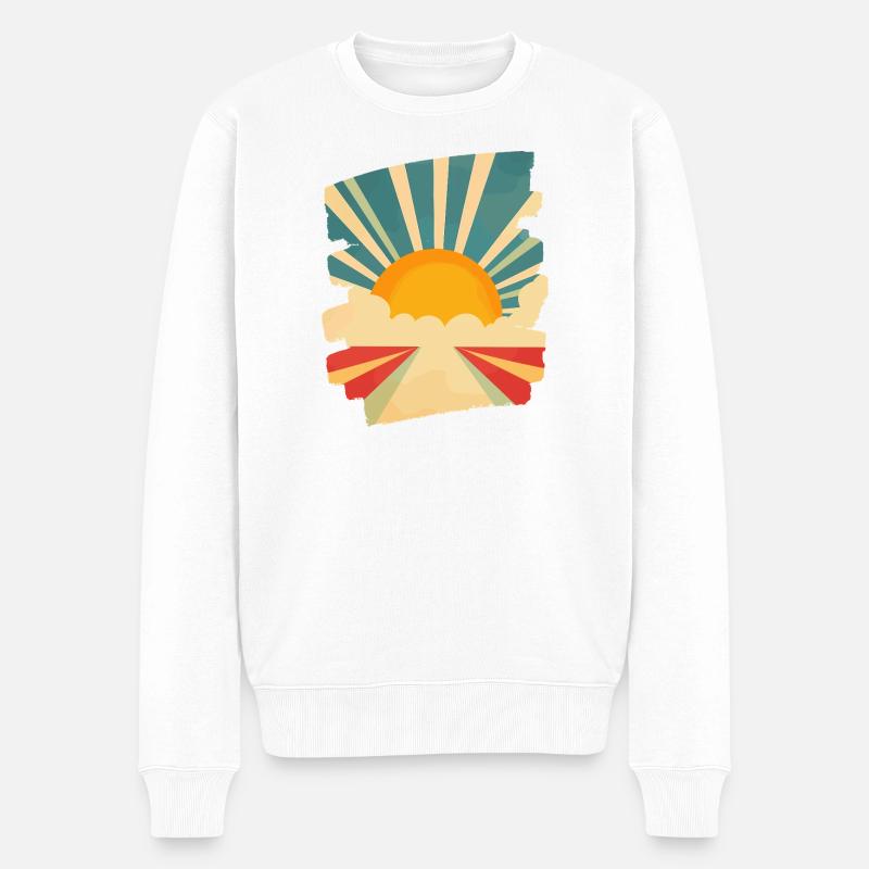 Sommer Sonne - Männer Premium Bio Pullover - Weiß