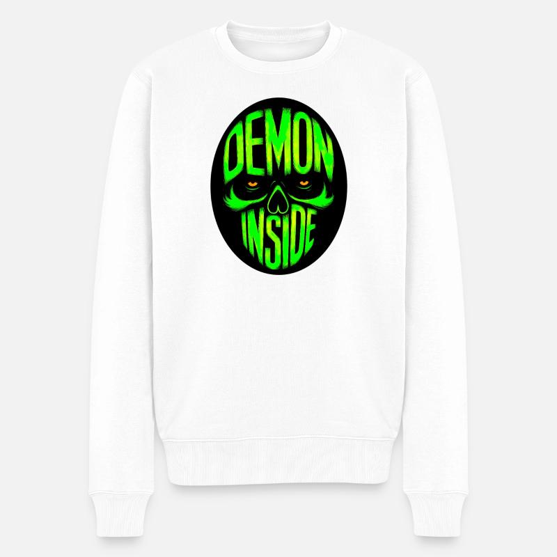 Demon inside - Männer Premium Bio Pullover - Weiß
