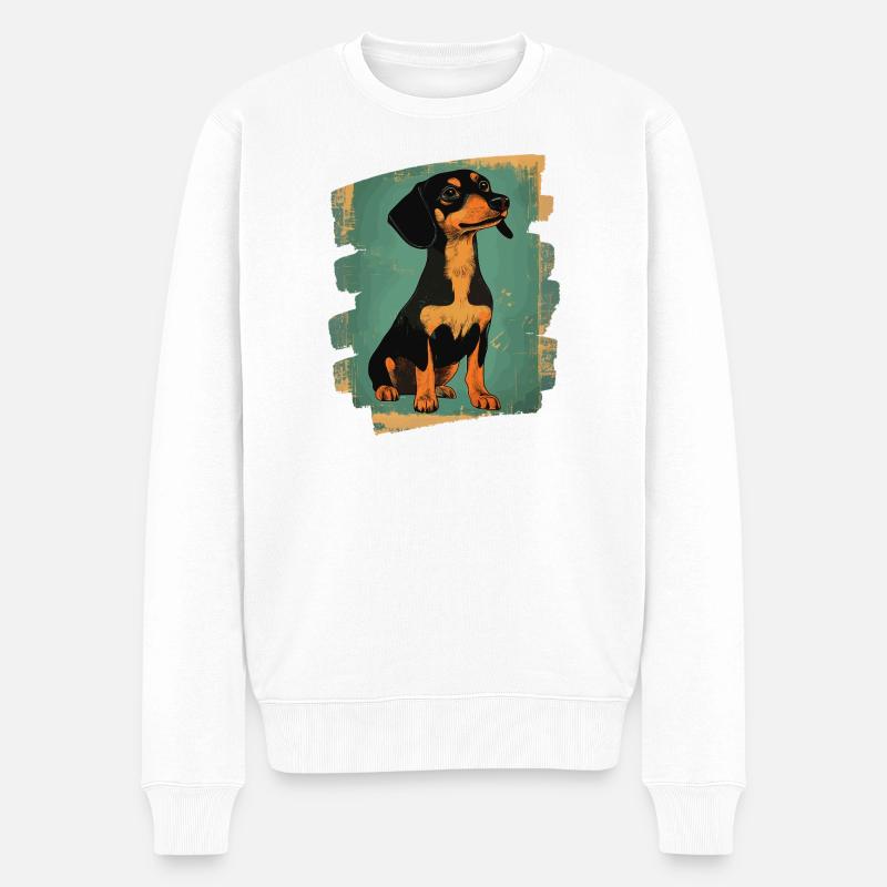 Teckel Dackel - Pull Premium bio Homme - blanc