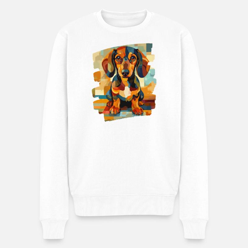 Teckel Dackel - Pull Premium bio Homme - blanc