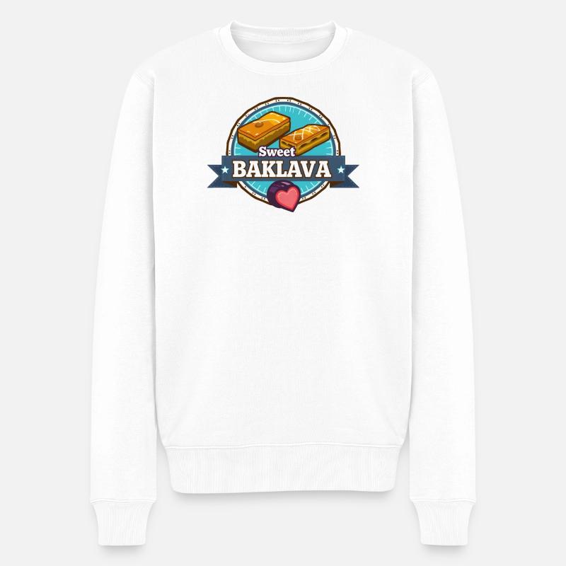 Baklava 01 - Männer Premium Bio Pullover - Weiß