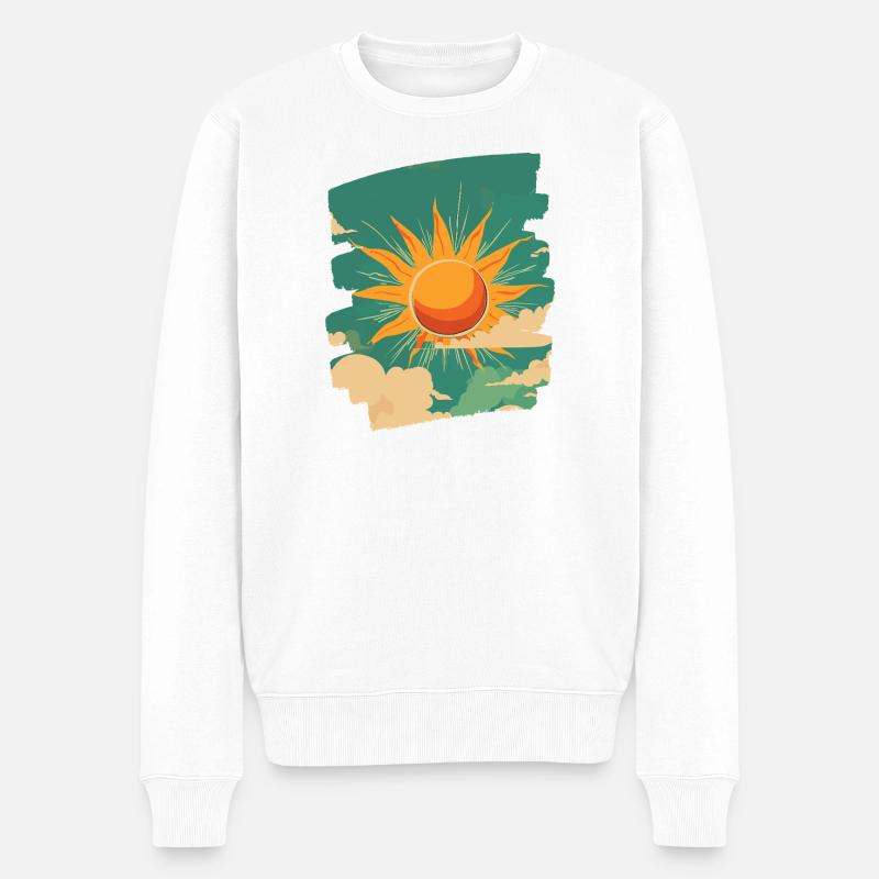 Sommer Sonne - Männer Premium Bio Pullover - Weiß