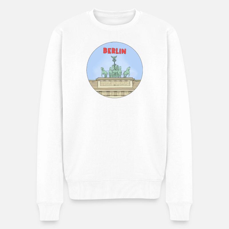 Ville allemande Berlin - Pull Premium bio Homme - blanc