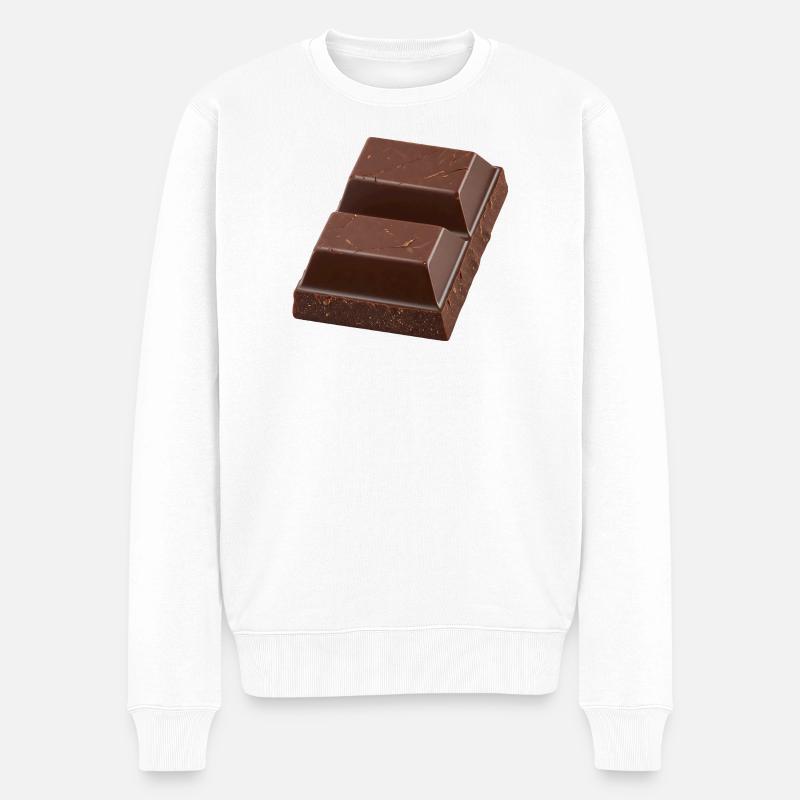 Stück Schokolade - Männer Premium Bio Pullover - Weiß
