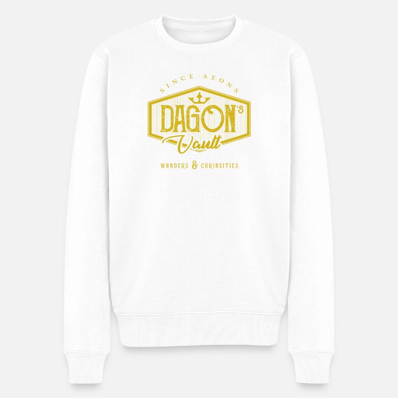 DAGON LOGO JAUNE - Pull Premium bio Homme - blanc